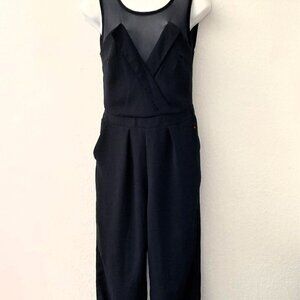 CHARLOTTE RUSSE BLACK SLEEVELESS SHEER TANK JUMPSUIT LIKE NEW